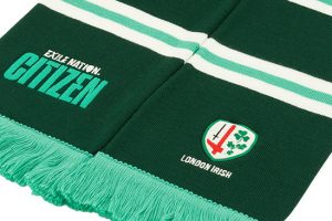 custom bar scarf with embroidery London Irish rugby