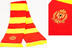 Blocked scarf with embroidery