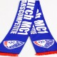 Custom printed polyester football scarf blue red border