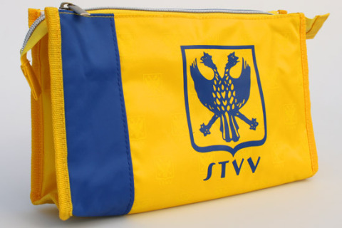 custom toiletry bag yellow blue