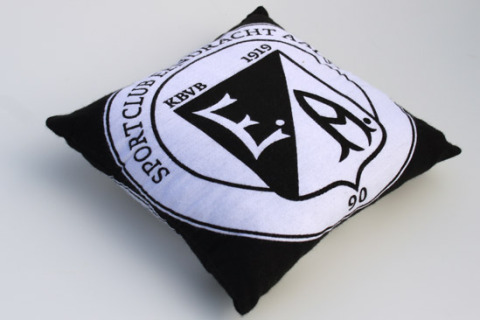 Custom woven pillow black and white