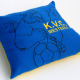 Custom woven pillow blue