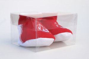 Custom baby booties packaging