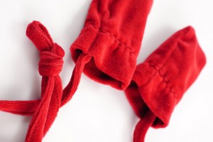 Red custom baby gloves