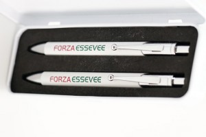 Custom ballpoint pens in display