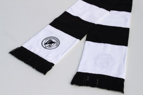 Bar football scarf black and white with logo