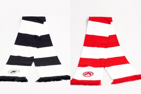Custom bar scarves black/white & red/white
