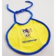 Custom embroidered baby bib with cords
