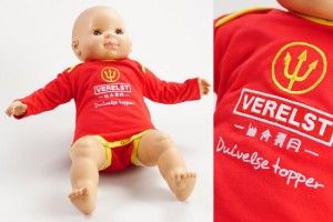 Custom baby romper bodysuit red