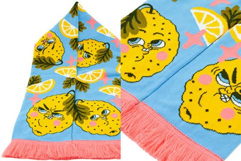 Custom kids scarf lemon design
