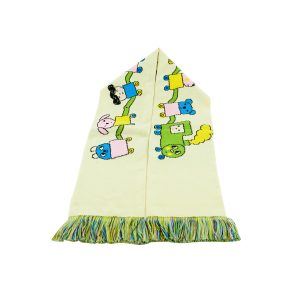 Custom made kids scarf train design