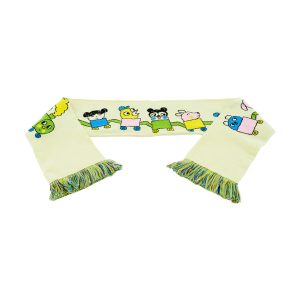 Custom made kids scarf train design